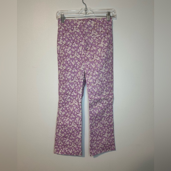 ZARA PRINTED MINI FLARE TROUSERS PANT HIGH WAISTED sz XS Cottage Fairy - Picture 2 of 5